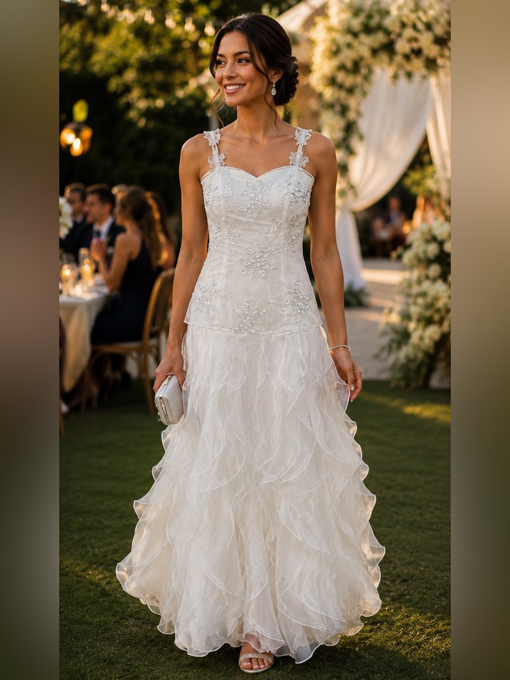 Zum Zum by Niki Livas White Beaded Bridal Gown